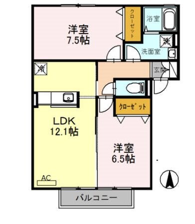 少路駅 徒歩15分 1階の物件間取画像